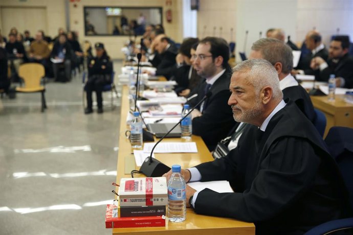 El expresidente de Ausbanc Luis Pineda, durante las primeras sesiones del juicio en la Audiencia Nacional