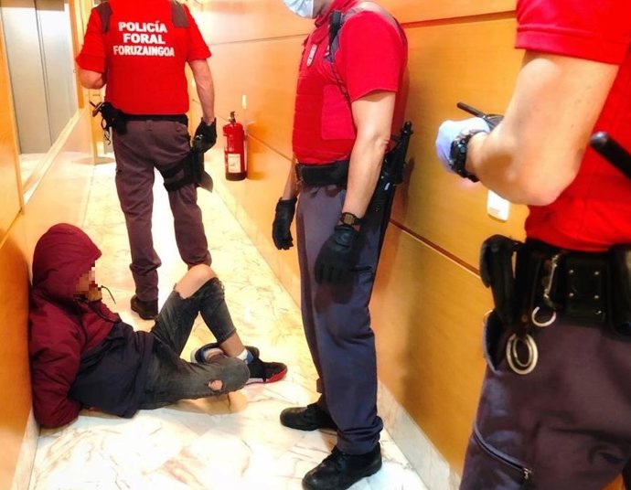 Momento de la detención en Pamplona