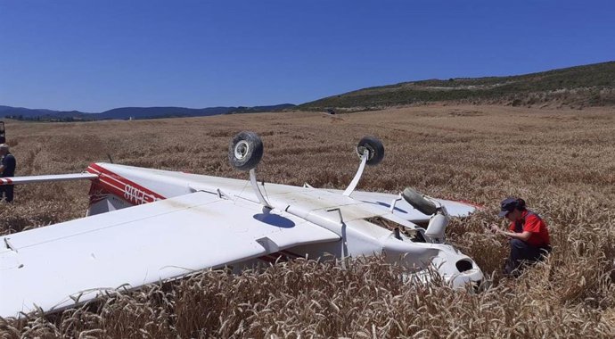 Avioneta accidentada en Aibar