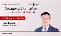 Espadas protagoniza este martes los desayunos informativos de Europa Press con medidas preventivas ante el Covid-19