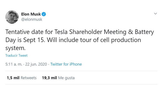 Twit de Elon Musk.