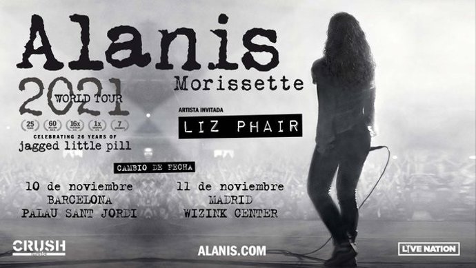 Coronavirus.- Aplazados los conciertos de Alanis Morissette de este octubre a noviembre de 2021