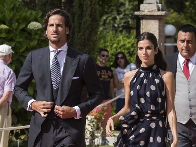 Feliciano López y Sandra Gago en la boda del hermano del tenista