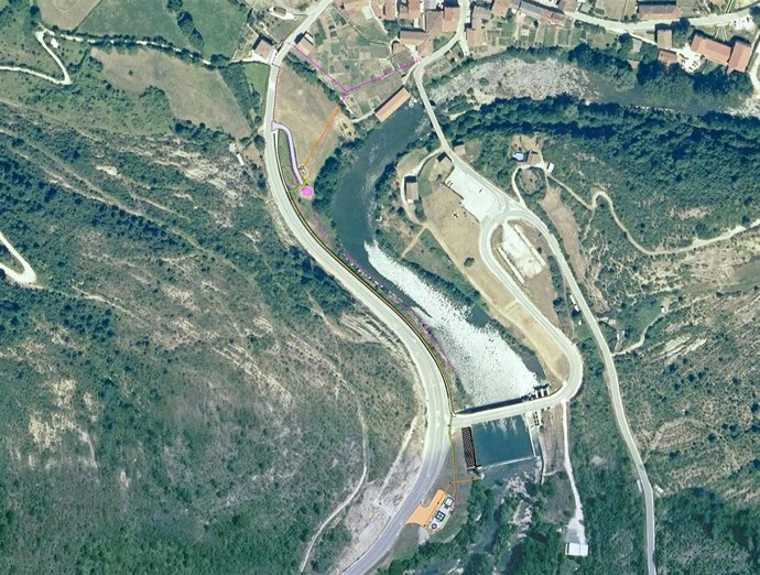 Plano de la ubicación donde se construirán la depuradora de Oroz-Betelu y la estación de bombeo