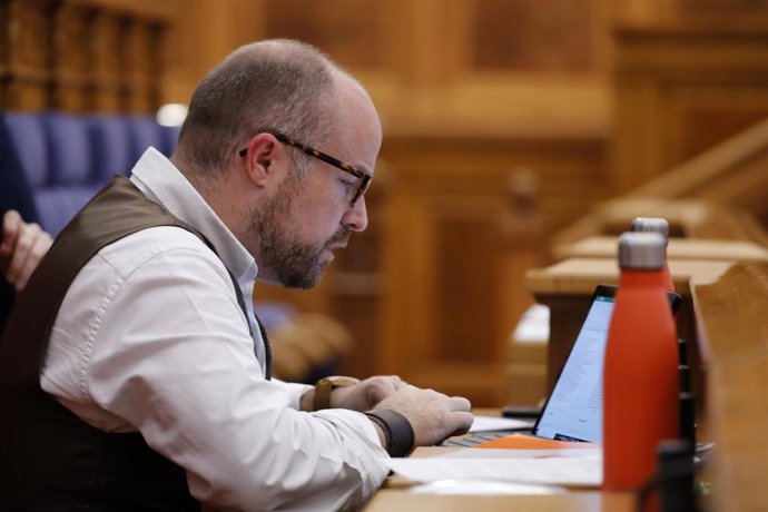 El presidente del Grupo Parlamentario Ciudadanos, Alejandro Ruiz, en el pleno de las Cortes.