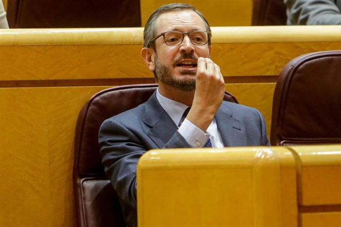 El portavoz del Grupo Popular en el Senado, Javier Maroto, durante un pleno en el Senado.