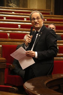 El presidente de la Generalitat, Quim Torra, en la sesión de control del Parlament
