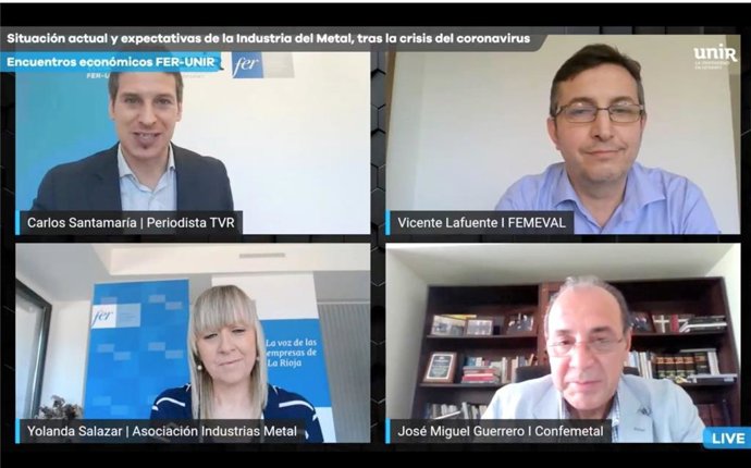 Expertos de la industria del metal debaten sobre el futuro del sector tras la pandemia, en la cuarta sesión de los Encuentros Económicos FER-UNIR.