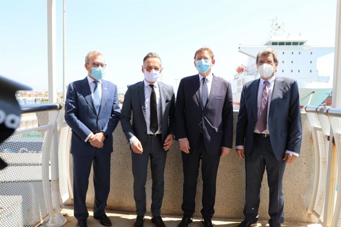 Visita del ministro de exteriores alemán al puerto de Valencia