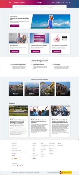 Nuevo diseño de la web de Renfe