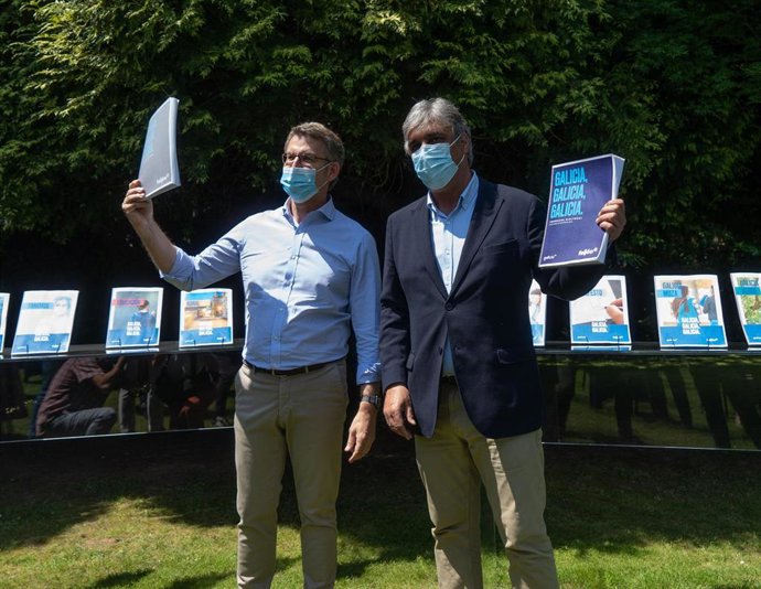Feijóo y Pedro Puy en la presentación del programa electoral