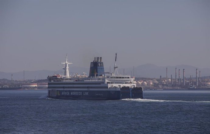 Embarcación desde una naviera de la compañía FRS.Tras la reanudación de la ruta Algeciras-Ceuta, una vez restablecida la circulación en todo el territorio nacional tras el fin del Estado de Alarma. Cádiz, (Andalucía, España), a 22 de junio de 2020.