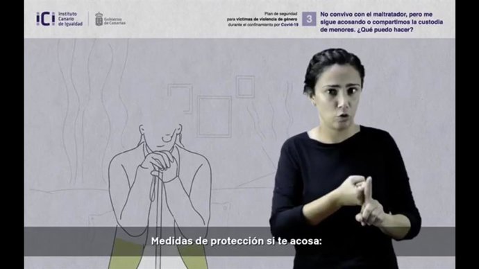 Una intérprete de lengua de signos