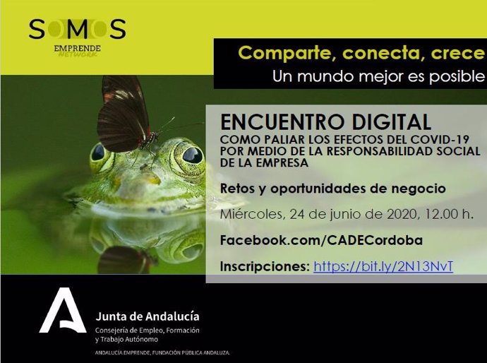 Cartel promocional del encuentro digital de Andaucía Emprende.