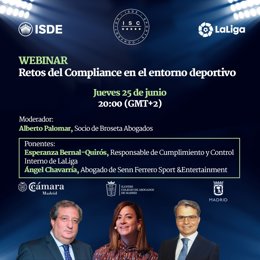 Los retos del Compliance en el entorno deportivo este jueves en el ISC Webinar