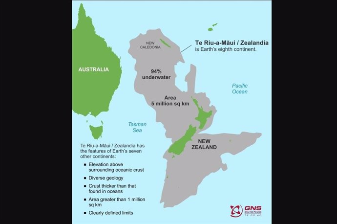 Zelandia, el octavo continente de la Tierra, ya tiene mapas detallados