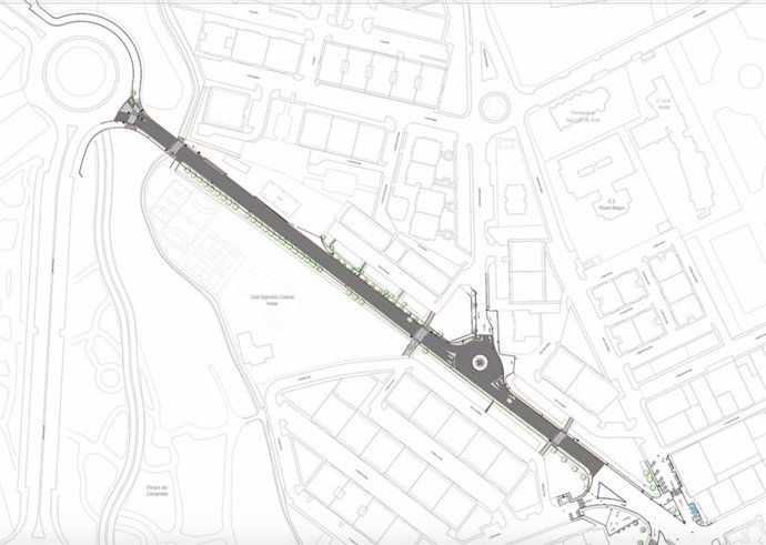 Plano de las actuaciones en la Avenida de Ajalvir y Avenida de Daganzo, en Alcalá de Henares.