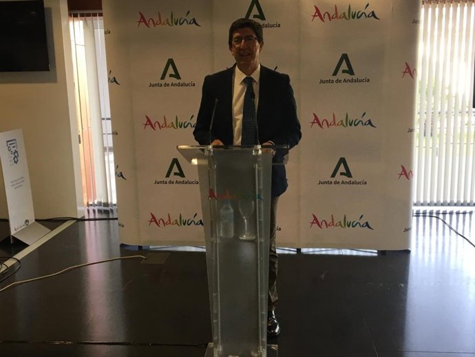 Juan Marín en rueda de prensa en Marbella