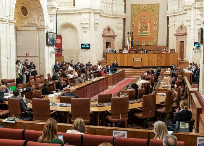 Pleno del Parlamento andaluz con un aforo del 40 por ciento