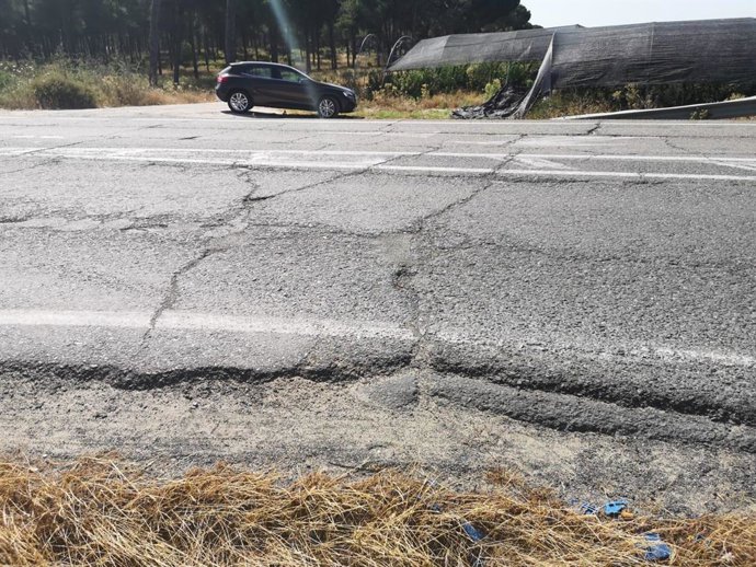 Imagen de un tramo de la carretera A-486.