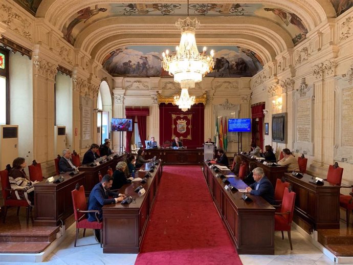 Pleno extraordinario en Málaga durante el estado de alarma por coronavirus