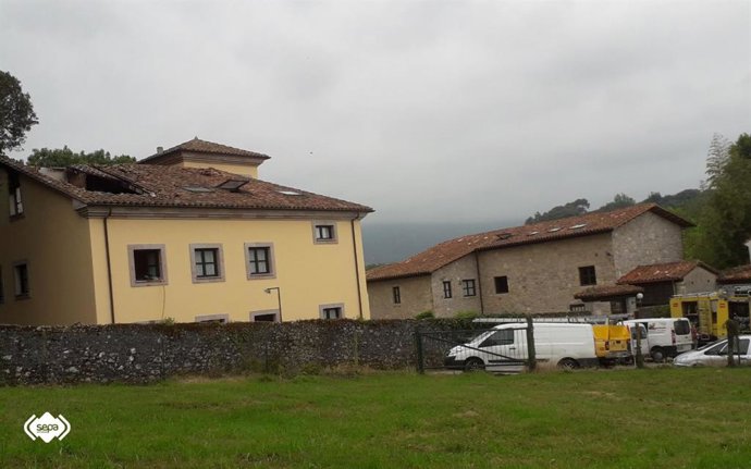Incendio urbano en Llanes.