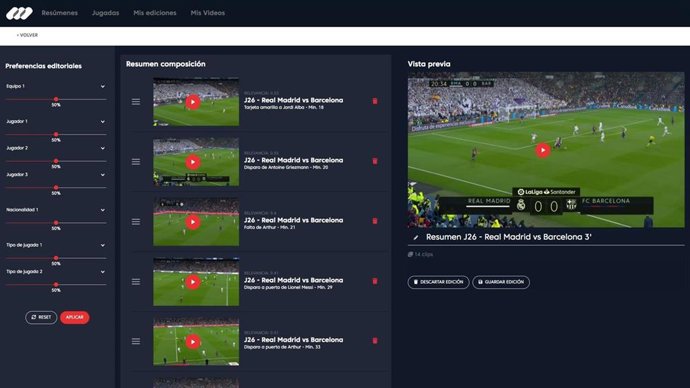 Mediapro estrena la inteligencia artificial en los resúmenes de fútbol personalizados
