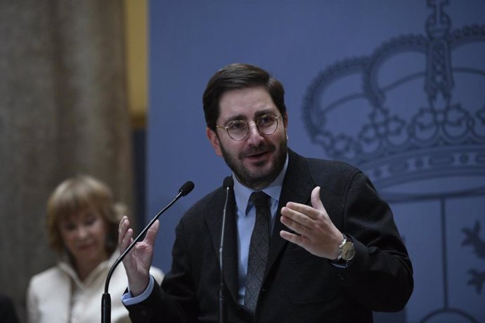 El nuevo secretario de Estado de la España Global, Manuel Muñiz, durante la toma de posesión de los secretarios de Estado de Asuntos Exteriores, para la Unión Europea, Cooperación Internacional y de la España Global