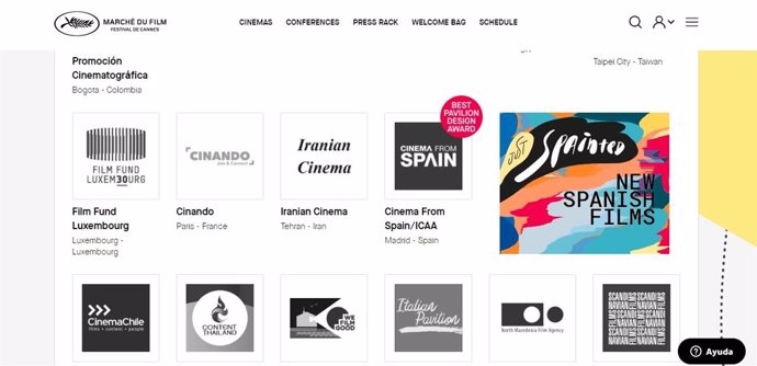 Festival de Cannes premia a España por su pabellón 'Cinema From Spain'.