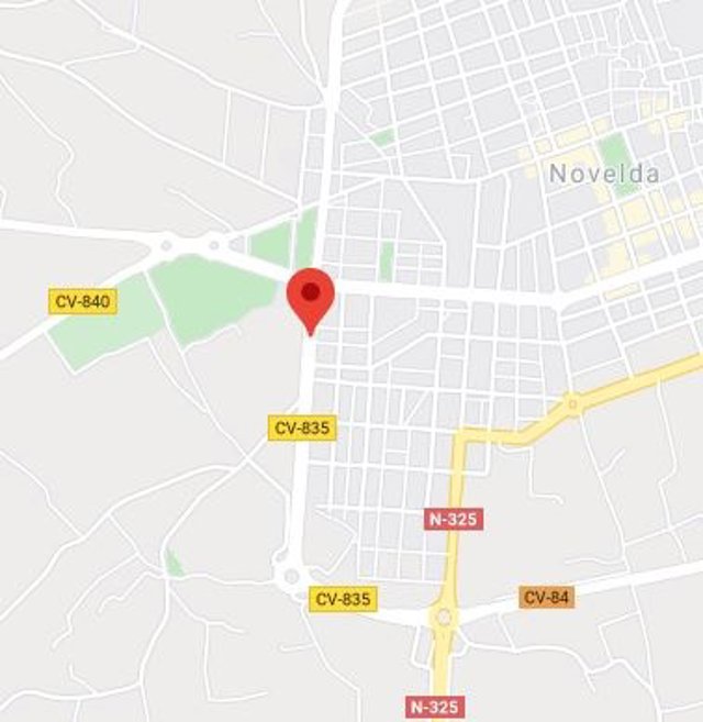 Mapa con la calle Cura González de Novelda