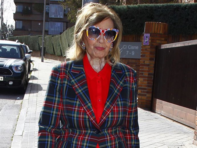 Teresa Campos, con sus coloridos looks habituales, de gestiones por la capital