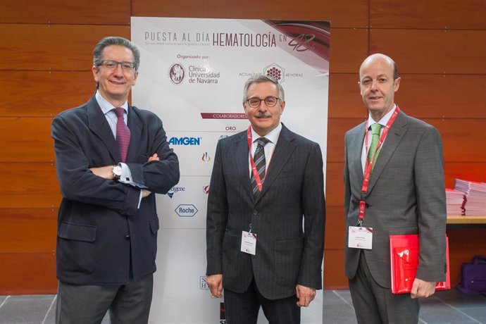 Los doctores Jesús San Miguel, José Antonio Páramo y Felipe Prósper, hematólogos de la Clínica Universidad de Navarra y coordinadores del curso (en una edición anterior).