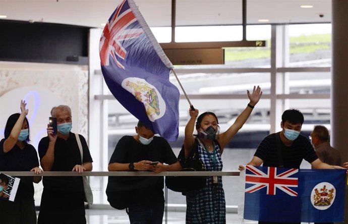 Manifestantes contra el Gobierno chino en Hong Kong. 