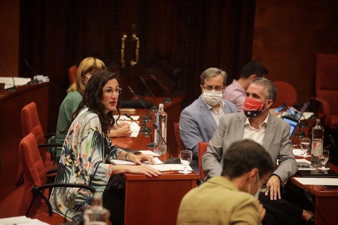 Blanca Navarro y Jorge Soler (Cs) en el Parlament