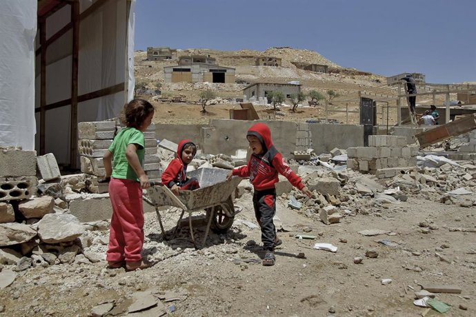 Niños refugiados sirios en Líbano