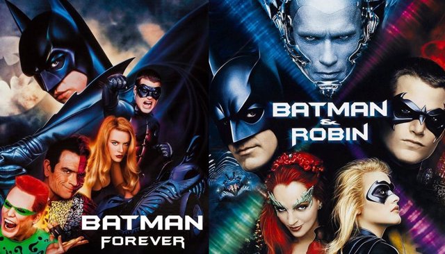 Carteles de Batman Forever y Batman y Robin de Joel Schumacher