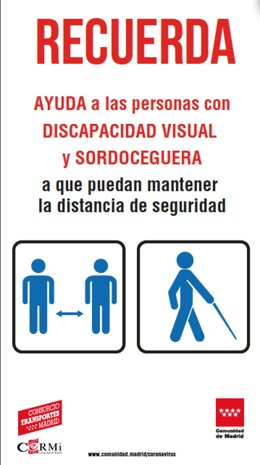 Imagen de la campaña de la Comunidad para el uso seguro del transporte público para personas con discapacidad