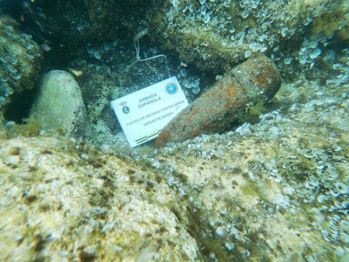 Proyectil encontrado y desactivado en Menorca.