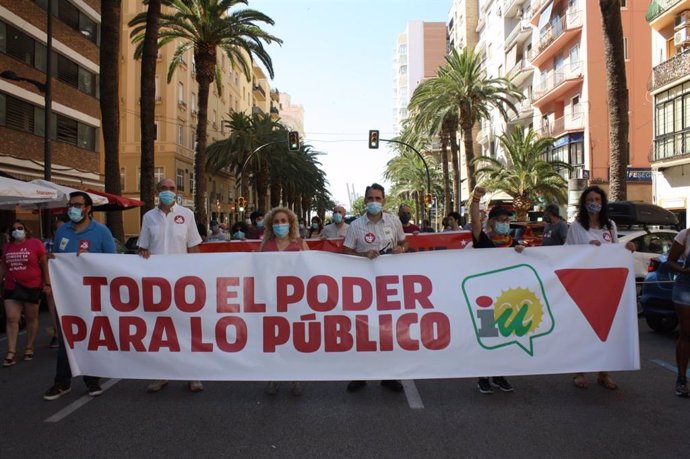 Valero (IU) en la manifestación convocada por CCOO en Málaga