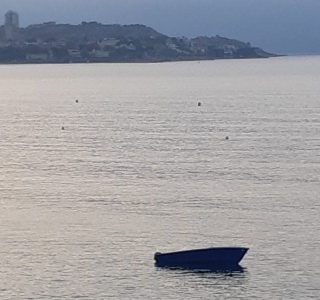 La supuesta patera con la que han llegado a tierra 13 personas en la zona de l'Albufereta.