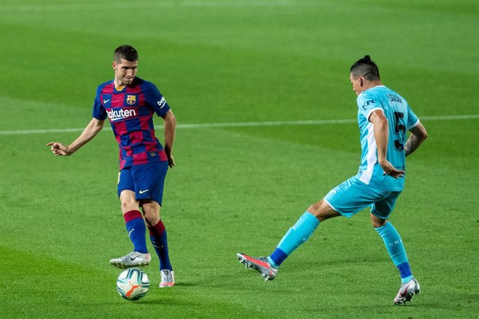 Sergio Roberto of FC Barcelona during the spanish league, LaLiga, football match played between FC Barcelona and CD Leganes at Camp Nou Stadium on June 16, 2020 in Barcelona, Spain