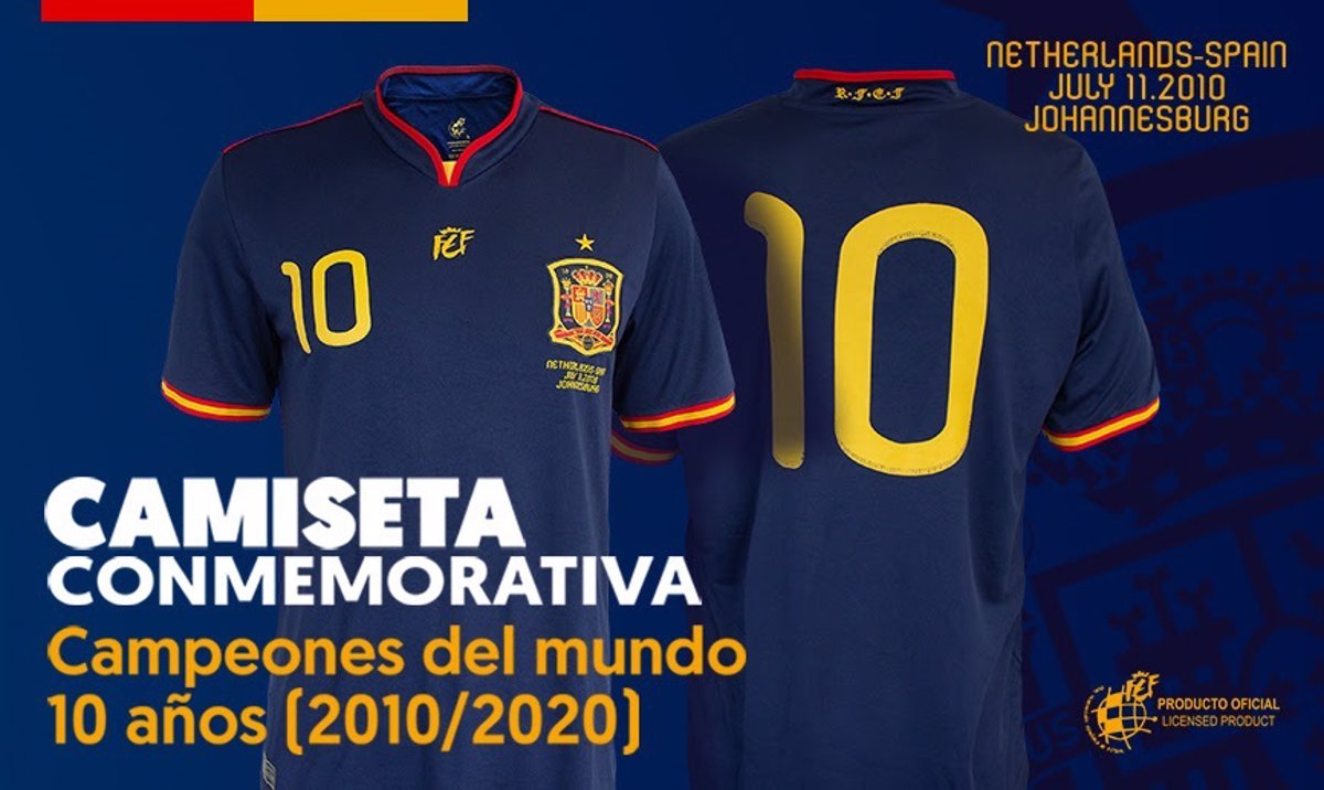 Derivación Teoría básica Denso La RFEF pone a la venta la camiseta conmemorativa de la final del Mundial  de 2010
