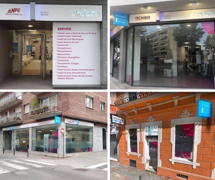 Las nuevas cuatro oficinas abiertas por Endesa en Catalunya.