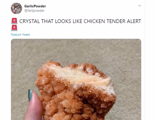 Usuarios de Twitter comparten fotografías de cristales y piedras que se asemejan asombrosamente a comida