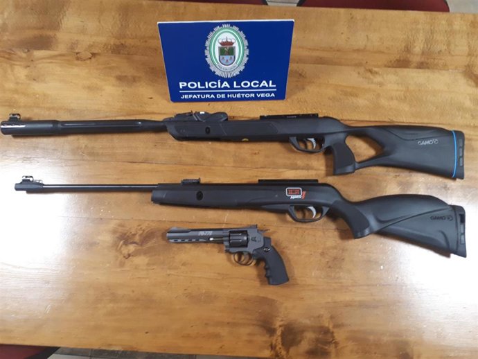 Armas de aire comprimido incautadas en Huétor Vega