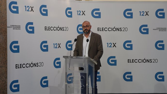 El candidato a la Presidencia de la Xunta de Vox, Ricardo Morado, llega al debate televisivo a siete organizado por la radiotelevisión gallega (CRTVG)