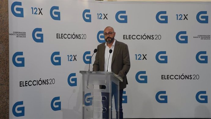 O candidato á Presidencia da Xunta de Vox, Ricardo Morado, chega ao debate televisivo a sete organizado pola radiotelevisión galega (CRTVG), o único debate electoral programado na campaña, en Santiago de Compostela.