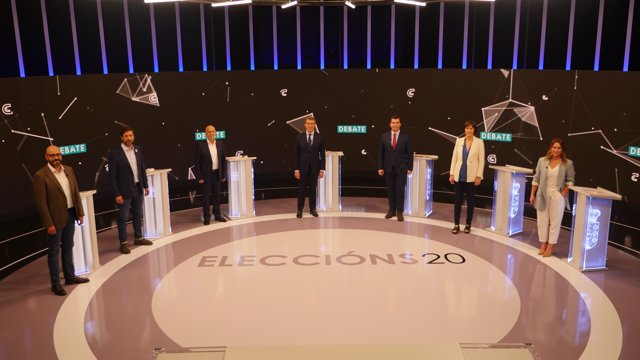 Los candidatos a la Xunta de Galicia, en el debate de la televisión gallega