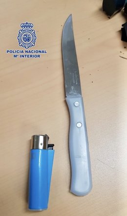 Imagen del cuchillo empleado en el robo