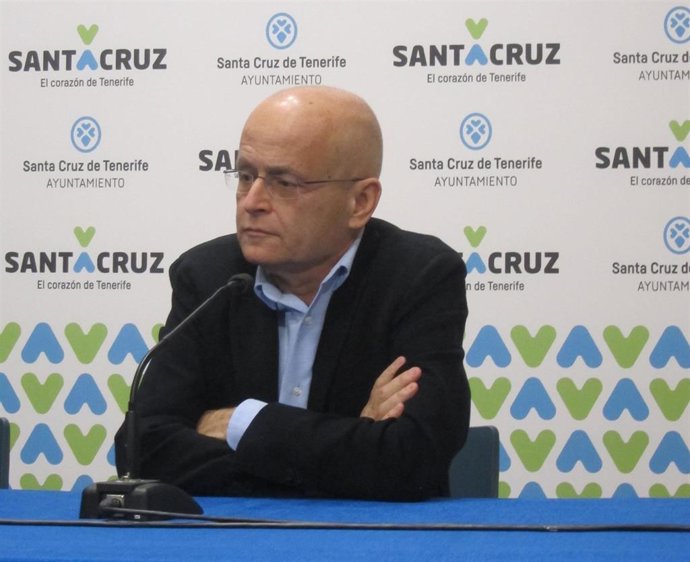 El portavoz de Unidas Podemos, Ramón Trujillo, en rueda de prensa